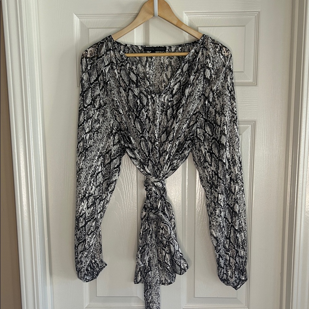 English Factory Monochrome Abstract Blouse